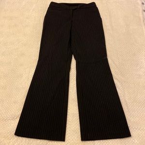 Black, pin-striped, bootcut dress pants, size 7 juniors.